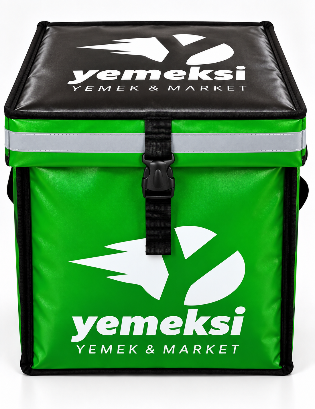 Çift Renk Kombinasyonlu İzolasyonlu Kurye Çantası Üst kapak kilit tokalı ve termal dolgulu kurye çantası