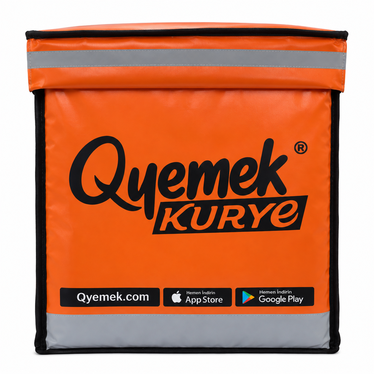 Reflektörlü Paket Servis Çantası Turuncu su geçirmez brandalı, çift reflektörlü paket servis çantası kurye çantaları